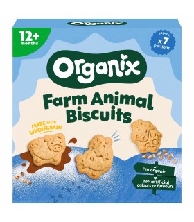 ORGANIX - BISCUITI ECOLOGICI (BIO) SUB FORMA DE ANIMALE DE LA FERMA, 100 G, 12luni+