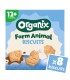 ORGANIX - BISCUITI ECOLOGICI (BIO) SUB FORMA DE ANIMALE DE LA FERMA, 100 G, 12luni+