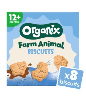 ORGANIX - BISCUITI ECOLOGICI (BIO) SUB FORMA DE ANIMALE DE LA FERMA, 100 G, 12luni+