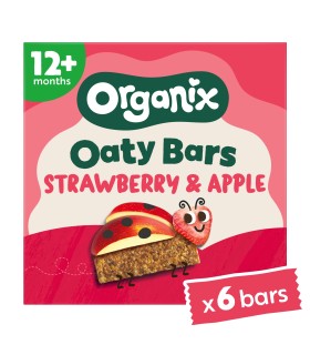 ORGANIX - BATOANE ECOLOGICE (BIO) DIN OVAZ INTEGRAL CU CAPSUNI SI MERE 6X23G, 12luni+
