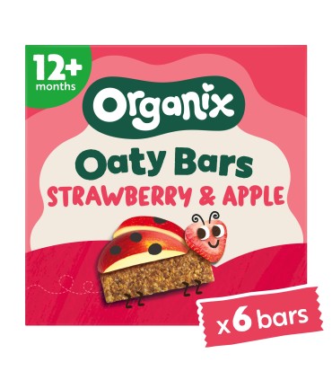 ORGANIX - BATOANE ECOLOGICE (BIO) DIN OVAZ INTEGRAL CU CAPSUNI SI MERE 6X23G, 12luni+