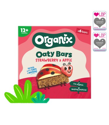 ORGANIX - BATOANE ECOLOGICE (BIO) DIN OVAZ INTEGRAL CU CAPSUNI SI MERE 6X23G, 12luni+