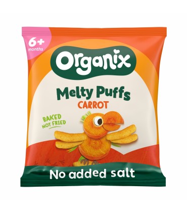 ORGANIX - SNACK ECOLOGIC (BIO) DIN PORUMB CU MORCOVI, 20G, 6luni+