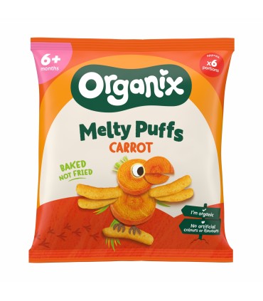 ORGANIX - SNACK ECOLOGIC (BIO) DIN PORUMB CU MORCOVI, 20G, 6luni+