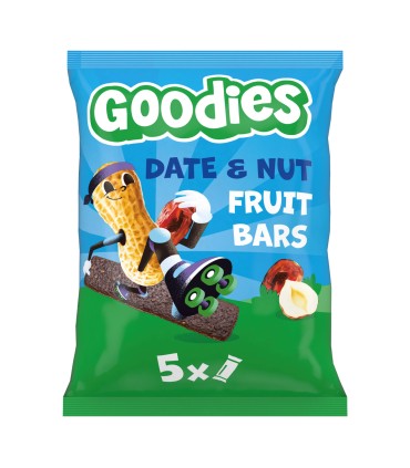 Goodies Snacks - Batoane din fructe - curmale, arahide si alune de padure 5x20g
