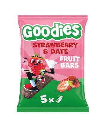 Goodies Snacks - Batoane din fructe - capsuni si curmale 5x20g
