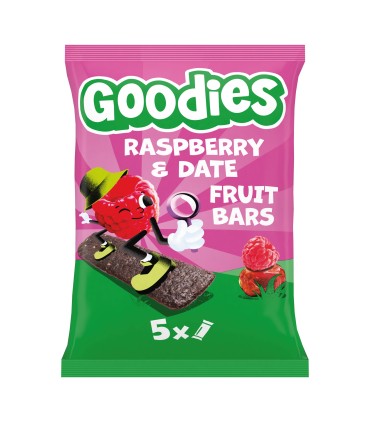 Goodies Snacks - Batoane din fructe - zmeura si curmale 5x20g
