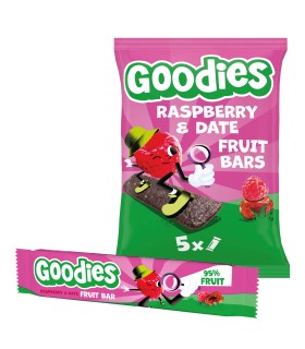 Goodies Snacks - Batoane din fructe - zmeura si curmale 5x20g