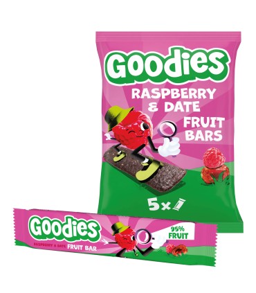 Goodies Snacks - Batoane din fructe - zmeura si curmale 5x20g