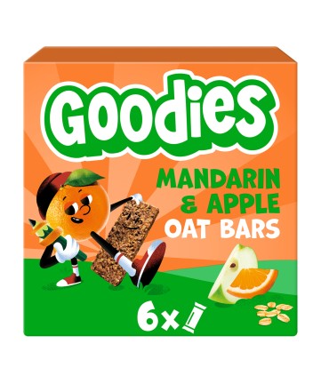 Goodies Snacks - Batoane din ovaz integral cu mandarine si mere, 6x23g