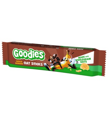 Goodies Snacks - Batoane duo din ovaz integral cacao si banana, 5x23g