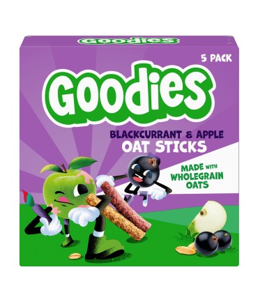 Goodies Snacks - Batoane duo din ovaz integral coacaze si mere, 5x23g