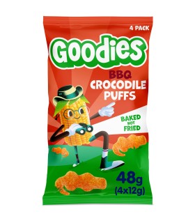 Goodies - Snacks Crocodil din porumb cu barbeque, 4x12g