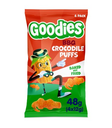 Goodies - Snacks Crocodil din porumb cu barbeque, 4x12g