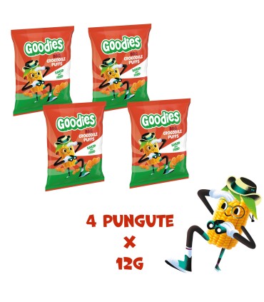 Goodies - Snacks Crocodil din porumb cu barbeque, 4x12g