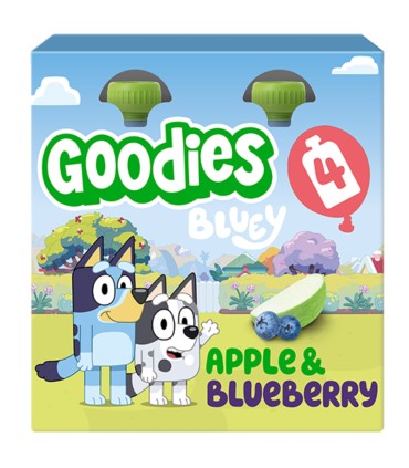 Goodies Snacks - Bluey - Piure de mar si afine, 4x100g