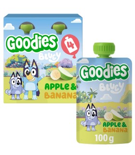 Goodies Snacks - Bluey - Piure de mar si banana 4x100g
