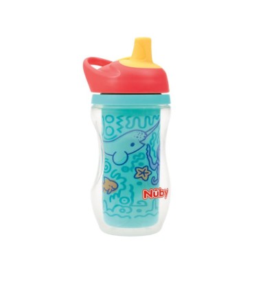 Nuby - Pahar izoterm cu pereti dubli si carabina, 260ml, 6+