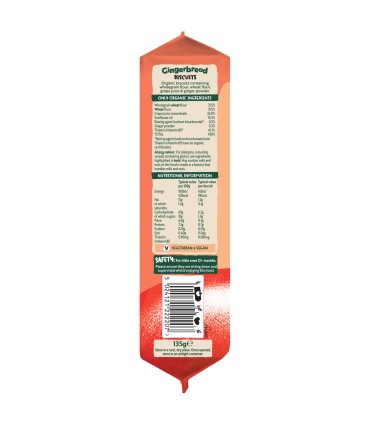 ORGANIX - BISCUITI ECOLOGICI (BIO) CU GHIMBIR, 135G, 12+