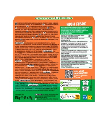 Goodies Snacks - Batoane din ovaz integral cu mandarine si mere, 6x23g