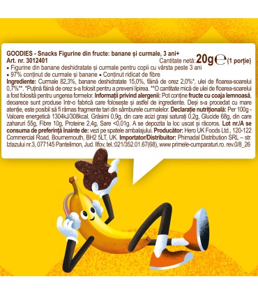 Goodies Snacks - Figurine de banane si curmale 20g