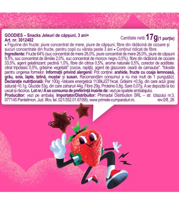 Goodies Snacks - Jeleuri de capsuni 17g