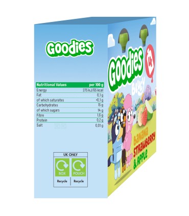 Goodies Snacks - Bluey - Piure de banane, capsuni si mere 4x100g