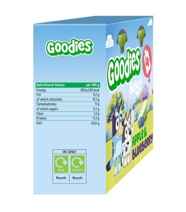 Goodies Snacks - Bluey - Piure de mar si afine, 4x100g