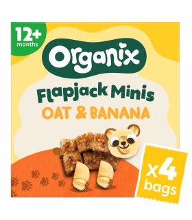 ORGANIX - FLAPJACK - CUBULETE ECOLOGICE (BIO) MOI DIN OVAZ INTEGRAL SI BANANE, 4X20G,  12luni+