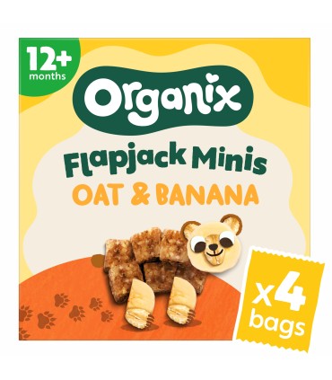 ORGANIX - FLAPJACK - CUBULETE ECOLOGICE (BIO) MOI DIN OVAZ INTEGRAL SI BANANE, 4X20G,  12luni+