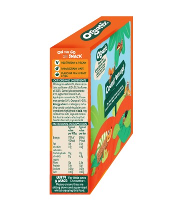 ORGANIX - BATOANE ECOLOGICE (BIO) DIN OVAZ INTEGRAL CU MORCOV SI MERE 6x23gG, 12luni+