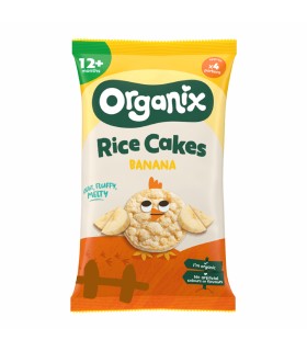 ORGANIX - RONDELE ECOLOGICE (BIO) DIN OREZ CU BANANE, 40G, 12luni+