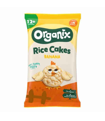 ORGANIX - RONDELE ECOLOGICE (BIO) DIN OREZ CU BANANE, 40G, 12luni+