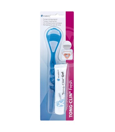 Miradent Set Tong-Clin Fresh – set de curatare a limbii + 15ml gel