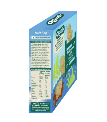 ORGANIX - BISCUITI ECOLOGICI (BIO) SUB FORMA DE ANIMALE DE LA FERMA, 100 G, 12luni+