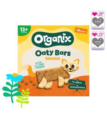 ORGANIX - BATOANE ECOLOGICE (BIO) DIN OVAZ INTEGRAL CU BANANE 6X23G, 12luni+