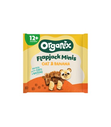 ORGANIX - FLAPJACK - CUBULETE ECOLOGICE (BIO) MOI DIN OVAZ INTEGRAL SI BANANE, 4X20G,  12luni+