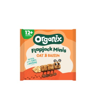 ORGANIX - FLAPJACK - CUBULETE ECOLOGICE (BIO) MOI DIN OVAZ INTEGRAL SI STAFIDE, 4X20G, 12luni+