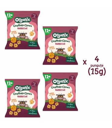 ORGANIX - GRUFFALO - FIGURINE  ECOLOGICE (BIO) DIN PORUMB CU BARBECUE, 4X15G, 12luni+