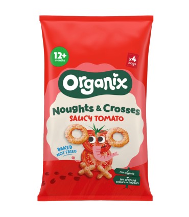 ORGANIX – SNACK ECOLOGIC (BIO) X SI O DIN PORUMB CU ROSII, 4X15G, 12luni+