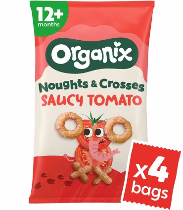 ORGANIX – SNACK ECOLOGIC (BIO) X SI O DIN PORUMB CU ROSII, 4X15G, 12luni+