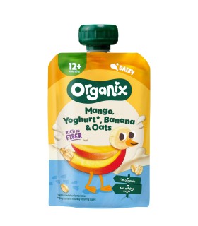 Organix – piure GUSTARE ECOLOGICA (BIO) DE MANGO, IAURT*, BANANA SI OVAZ