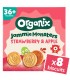 ORGANIX - Biscuiti ECOLOGICI (BIO) ”JAMMIE MONSTERS” CU UMPLUTURA DE CAPSUNI SI MERE, 64G, 36luni+