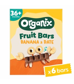 ORGANIX - BATOANE ECOLOGICE (BIO) DIN CURMALE SI BANANE 6X17G, 36luni+
