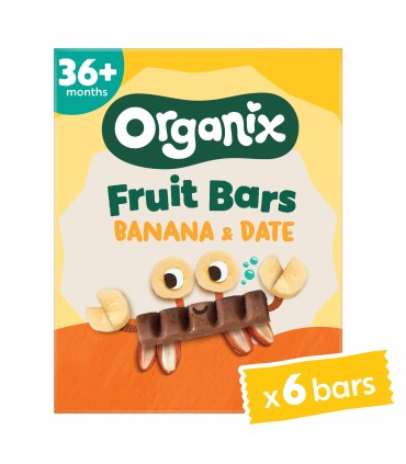 ORGANIX - BATOANE ECOLOGICE (BIO) DIN CURMALE SI BANANE 6X17G, 36luni+