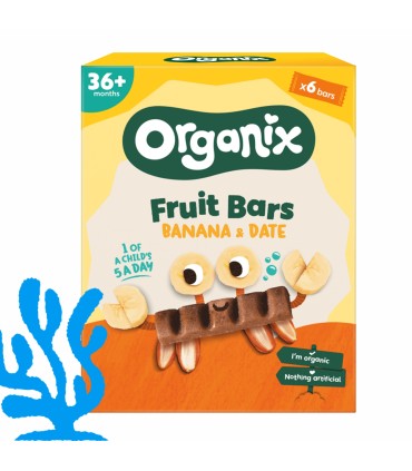 ORGANIX - BATOANE ECOLOGICE (BIO) DIN CURMALE SI BANANE 6X17G, 36luni+