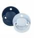 BABY NOVA – Set 2 suzete silicon, multicolor, cu inel, 0-24 luni