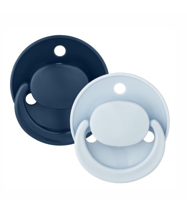 BABY NOVA – Set 2 suzete silicon, multicolor, cu inel, 0-24 luni