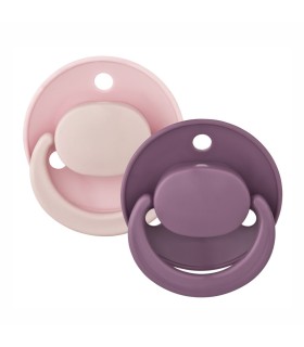 BABY NOVA – Set 2 suzete silicon, multicolor, cu inel, 0-24 luni