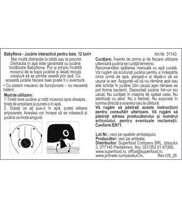 Baby Nova – Jucărie interactivă pentru baie, 12 luni+